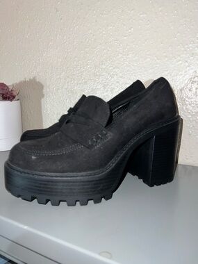 Torrid Women's Black Suede Chunky Heel Loafers